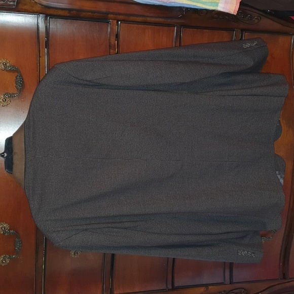 Men's Savile Row Brown Check Plaid Blazer Jacket sz 46R - Picture 7 of 7